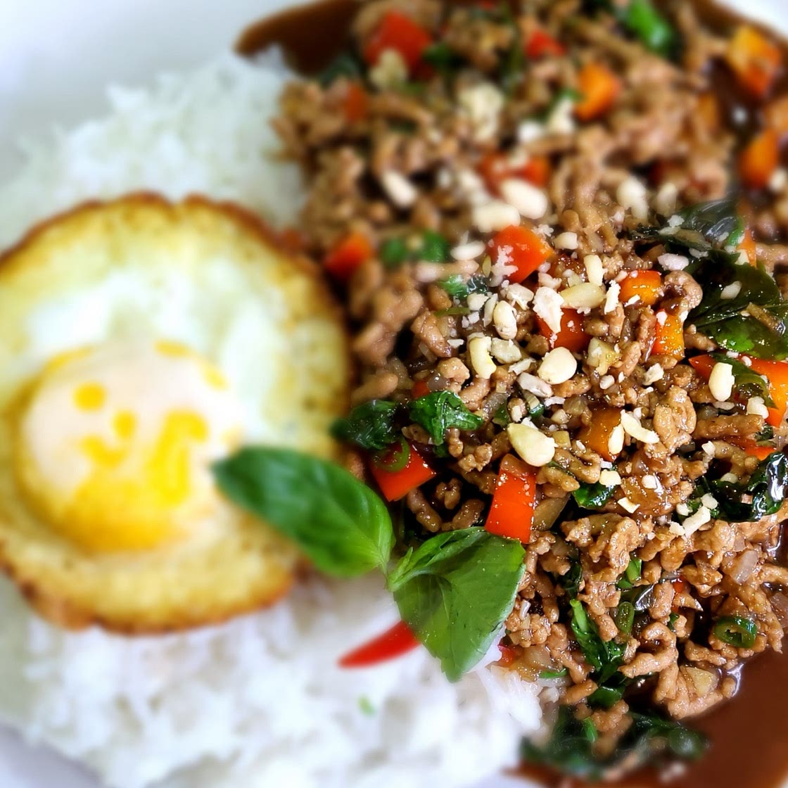 Minced Pork and Basil  (Pad Kra Pao)