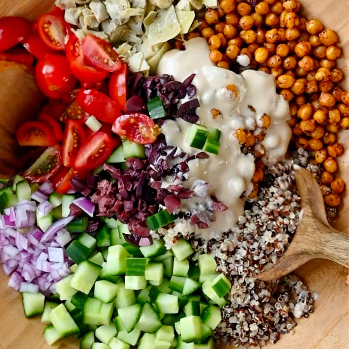 Easy Arugula Chickpea Quinoa Salad