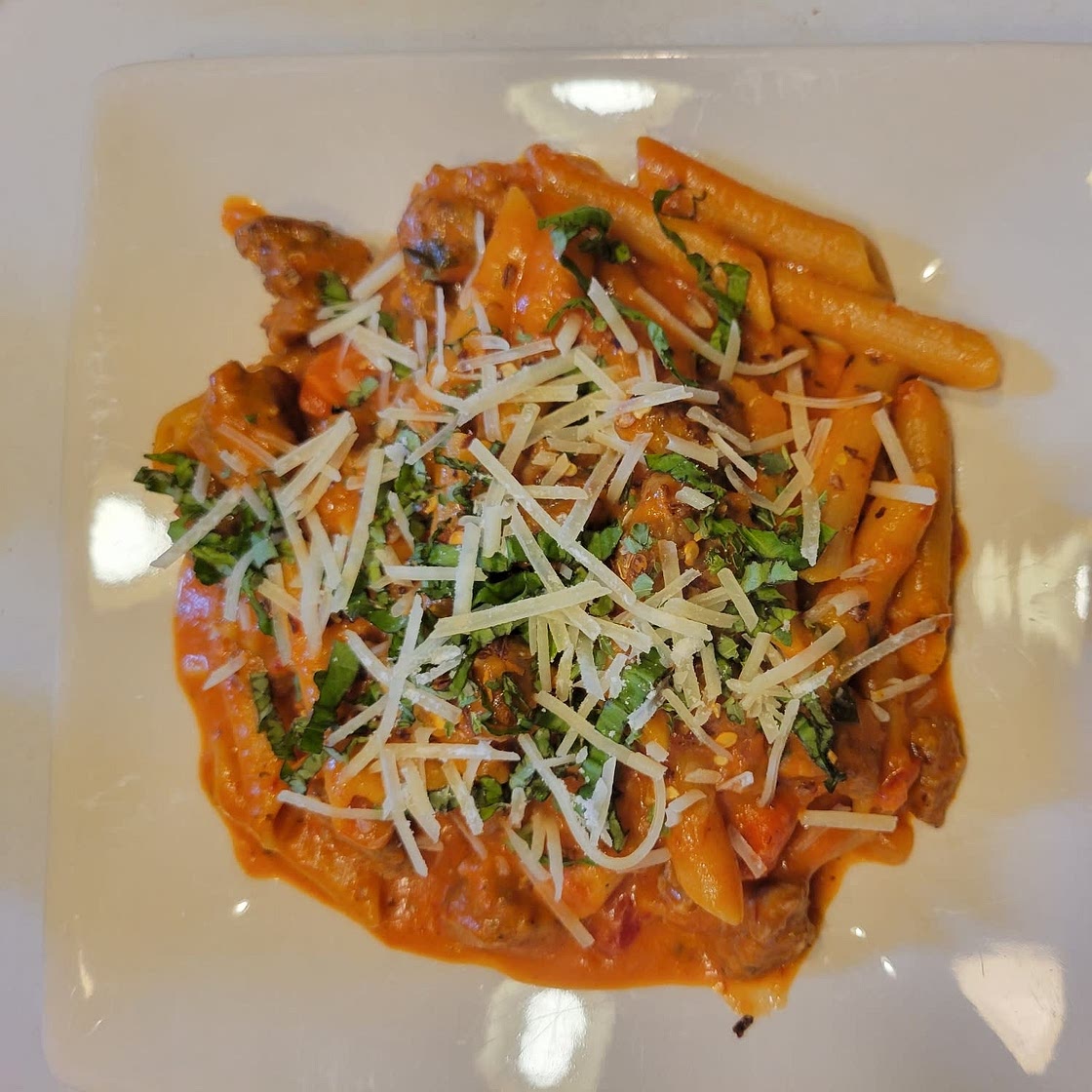 Instant Pot Pasta | Penne with Sausage in Tomato Cream Sauce