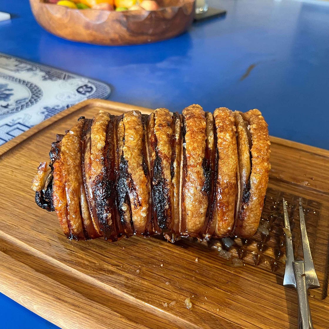 Roast pork with crackling