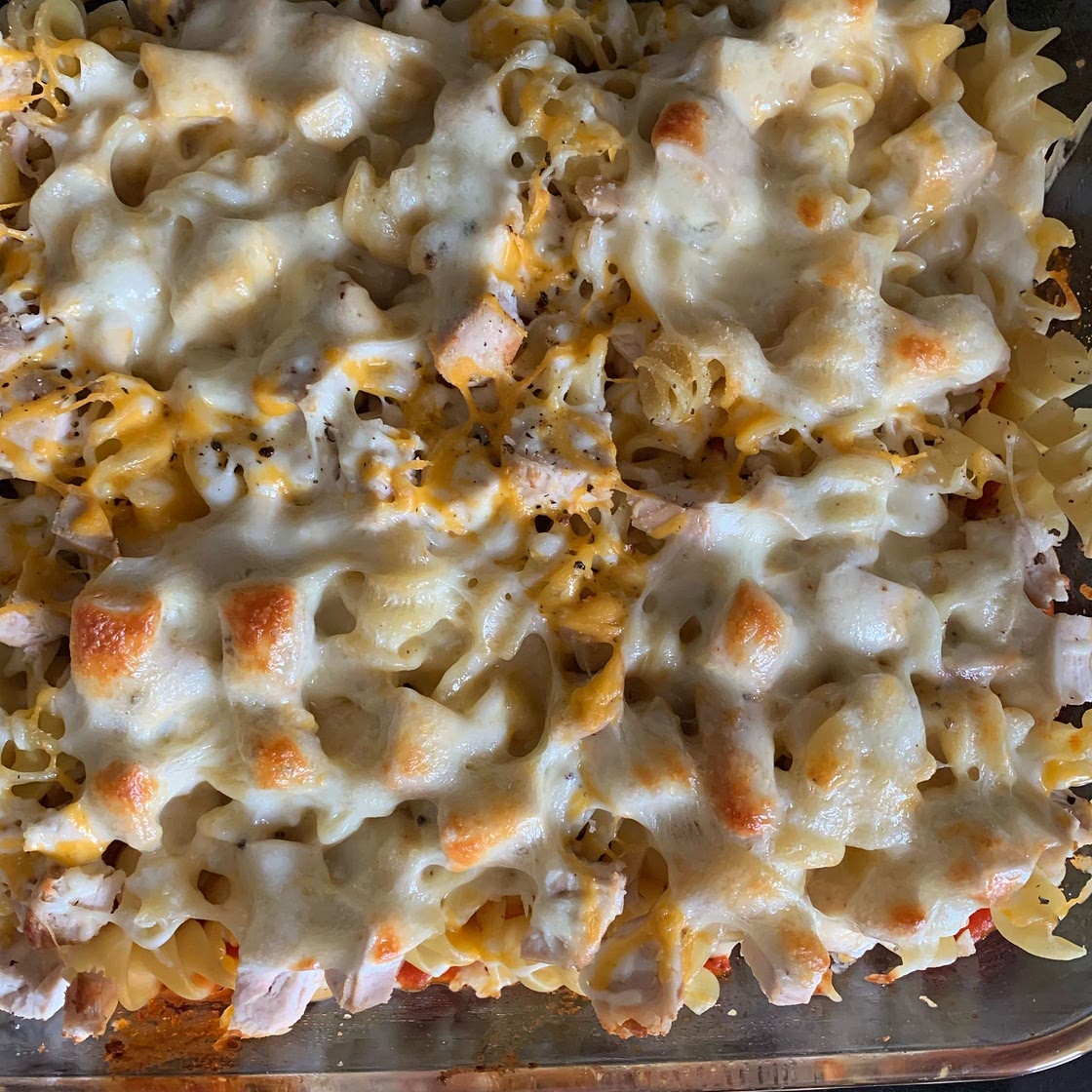 Three Cheese Pasta and Chicken Bake