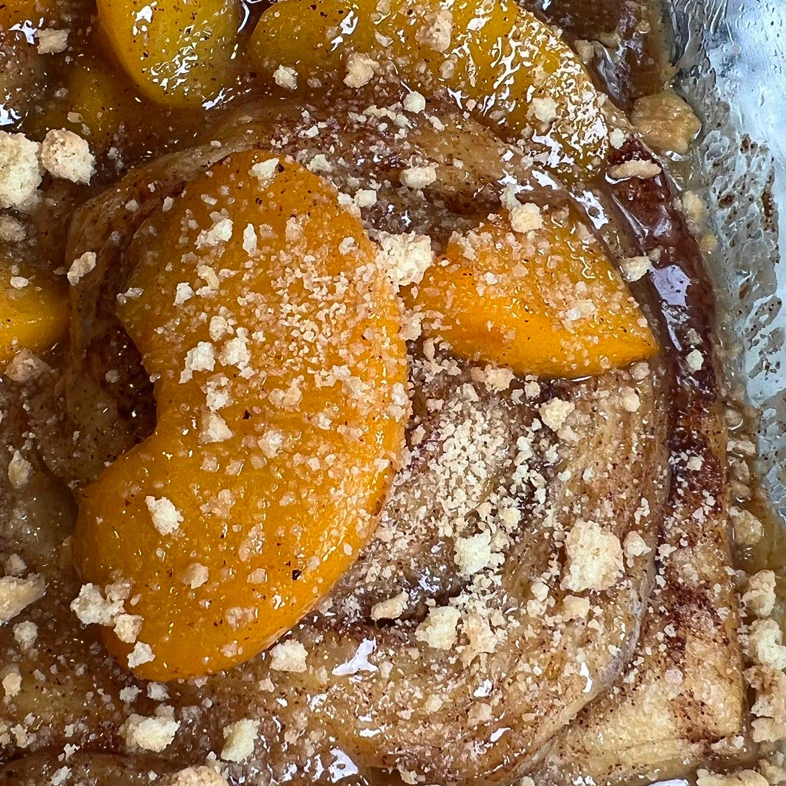 Easy Peach Cobbler Cinnamon Rolls