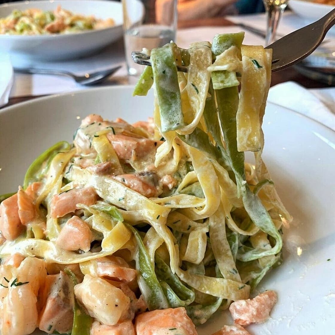 Salmon tagliatelles shared by Kiraa on We Heart It