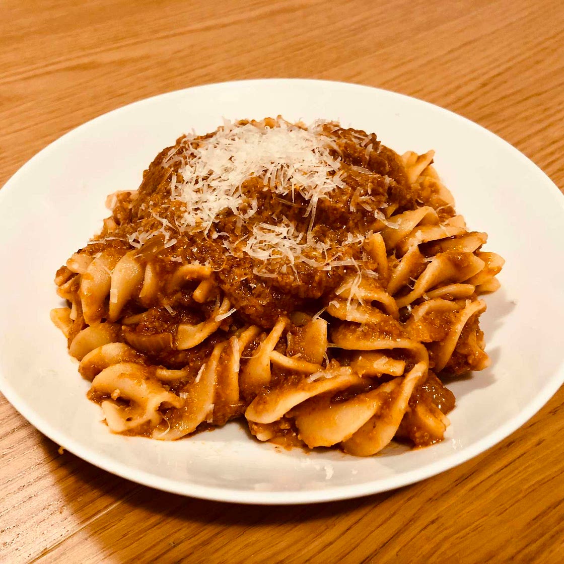 27. Fusilloni with Cauliflower and Mushroom Ragu 