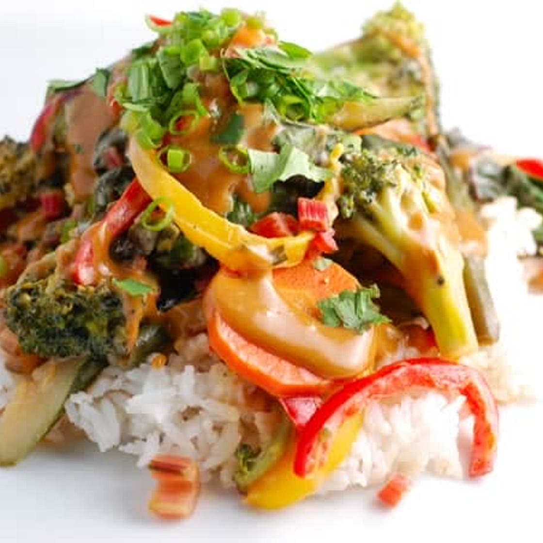 Stir fry veggies with Satay sauce 