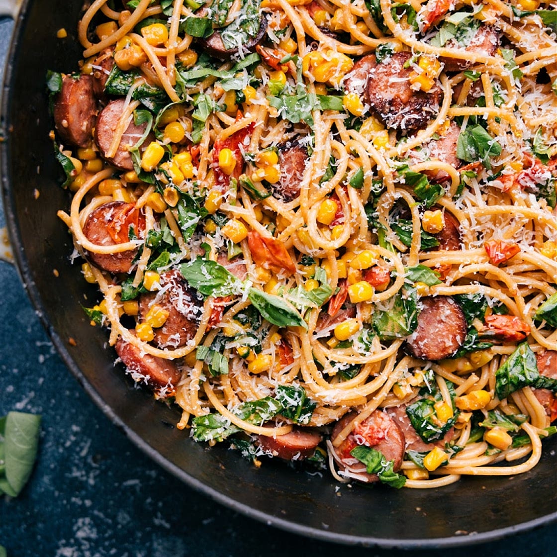 Corn and Sausage Pasta