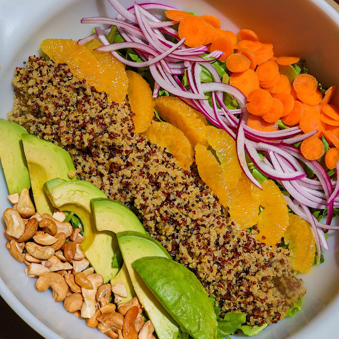 Arugula Quinoa Salad with Orange Poppyseed Dressing