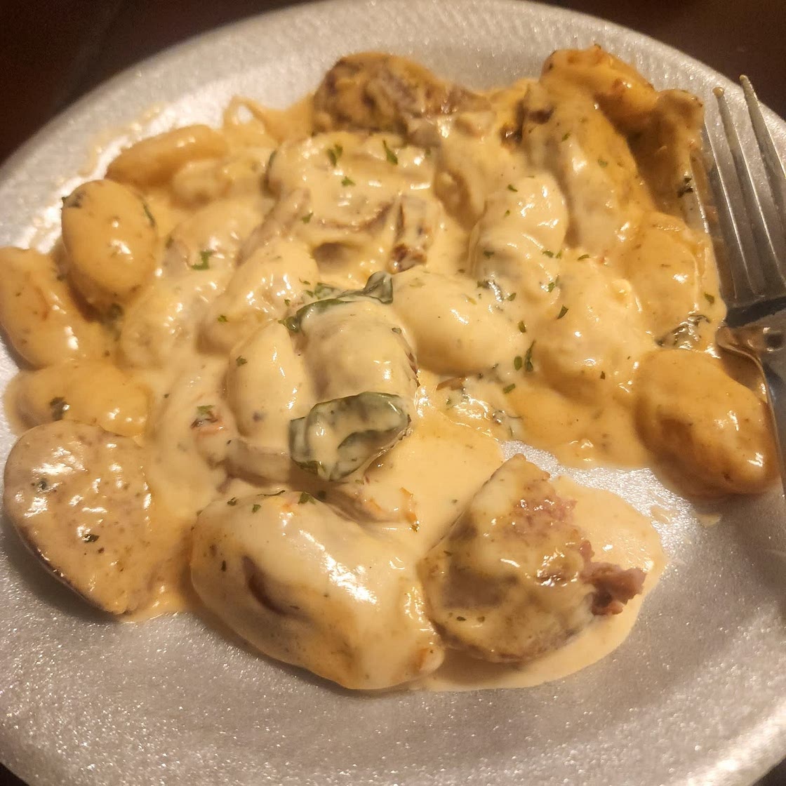 Gnocchi with a Creamy Sun-dried Tomato and Basil Sauce