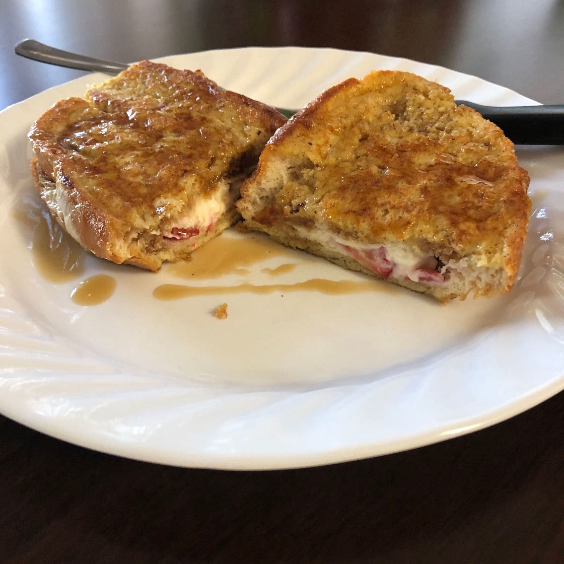 Strawberry Cointreau Cream Cheese Stuffed French Toast