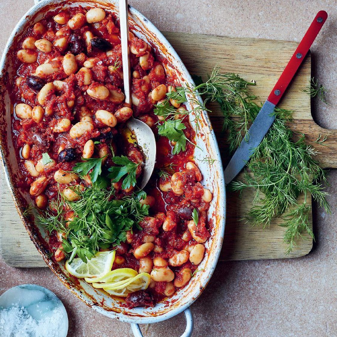 Greek-style baked beans