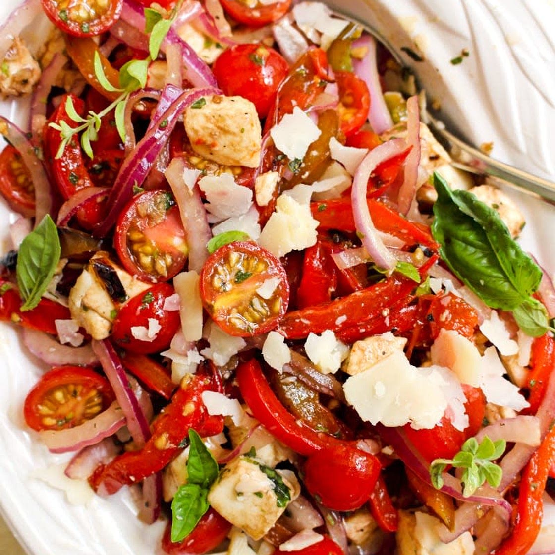 Tomato and Roasted Pepper Summer Salad