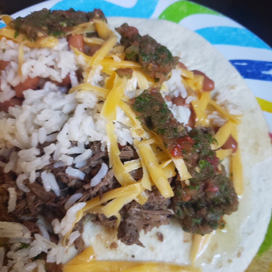 Slow Cooker Beef and Bean Burritos