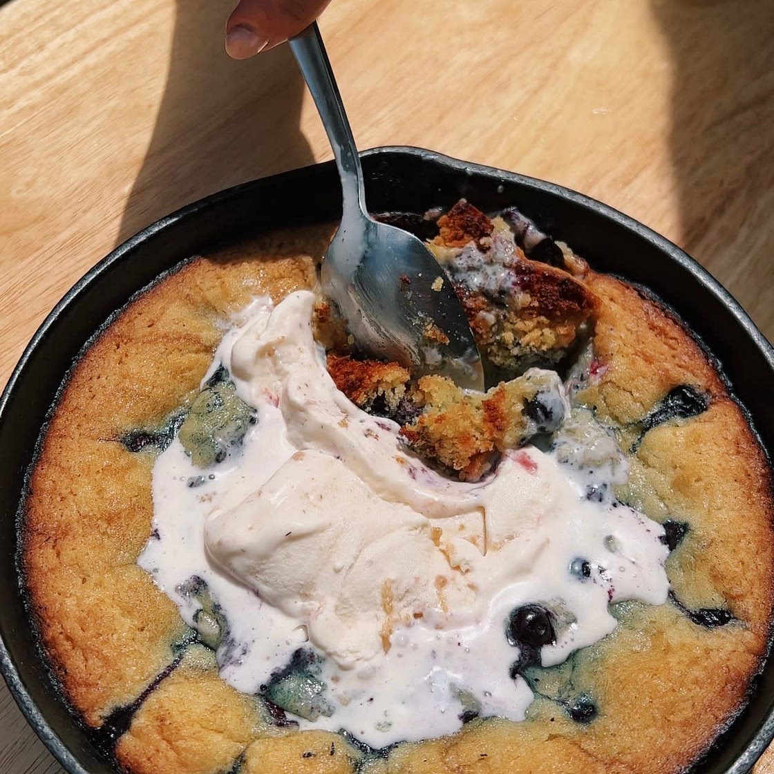 Grilled Blueberry Cookie Skillet  