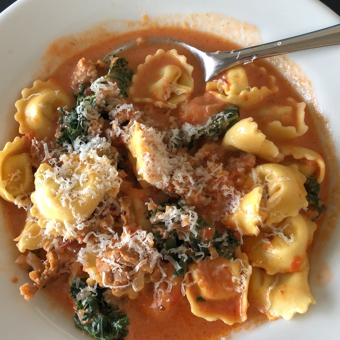 Tortellini Soup with Italian Sausage and Kale