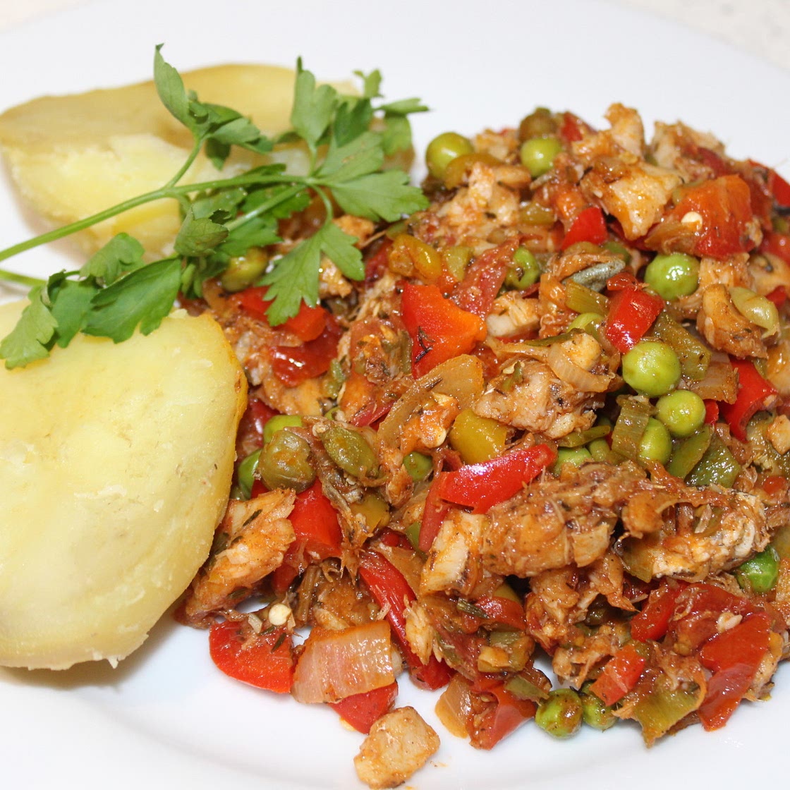Not Grandma’s Stewed Saltfish (stewed salted cod)