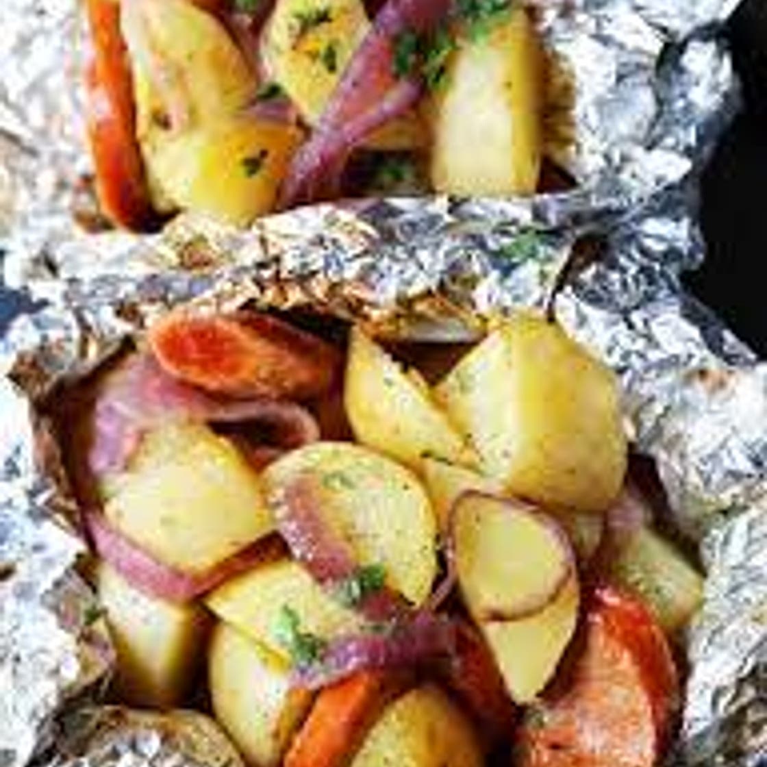 Sausage and Potato Foils