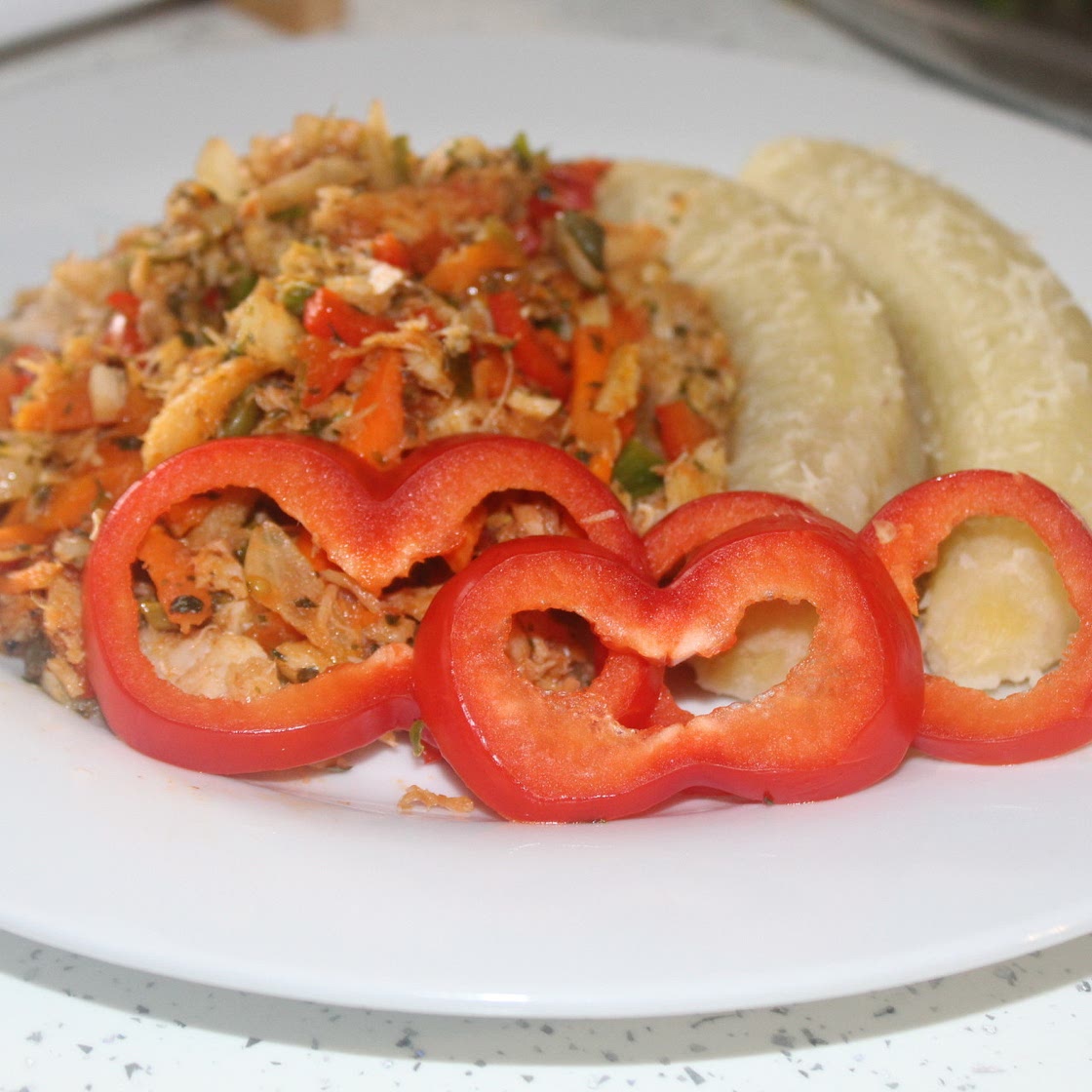 Green Fig and Saltfish (Green Banana)