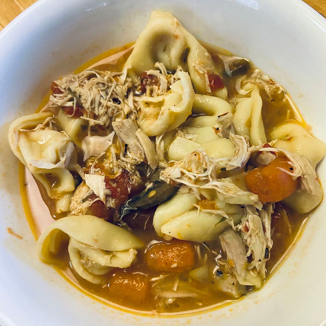 Chicken tortellini soup 