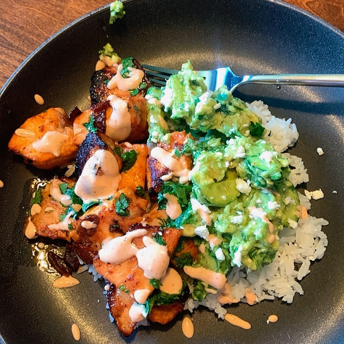Spicy Chipotle Honey Salmon Bowls