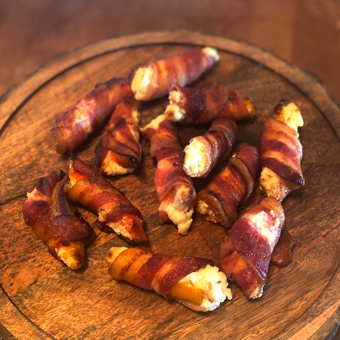 Bacon Wrapped Cream cheese Stuffed Mini Peppers 