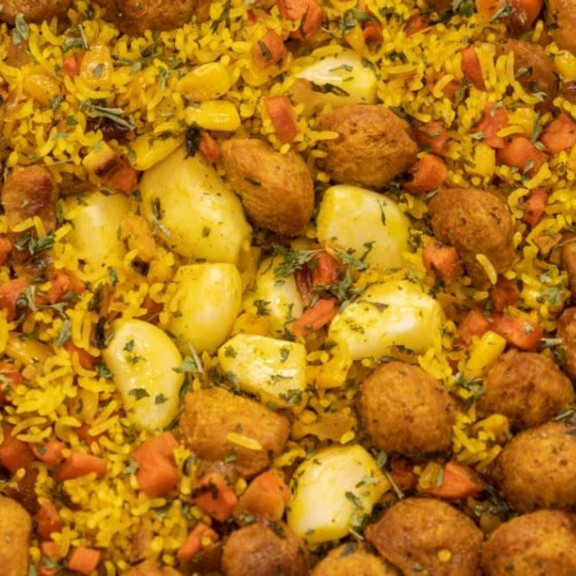 Chicken/chickpea plov