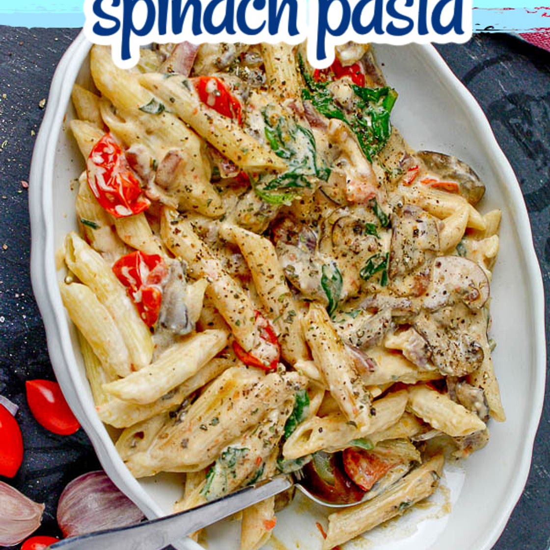 Creamy Pasta with Spinach and Tomatoes