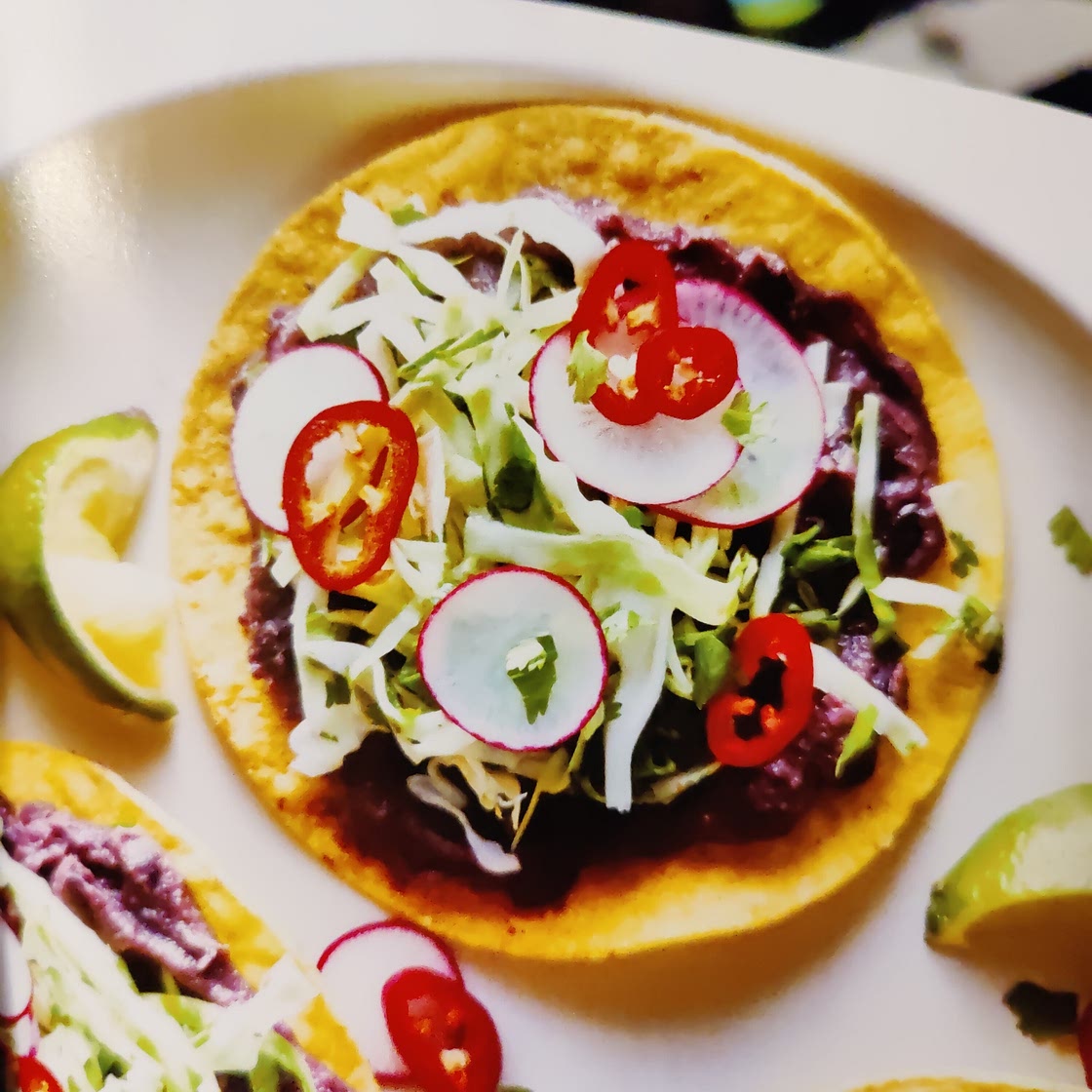 Black Bean Tostadas W/ Cilantro Slaw