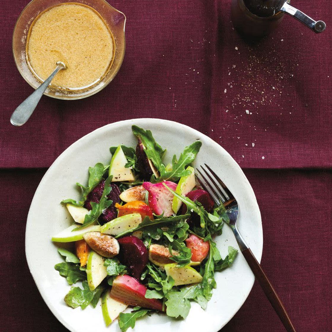 Roasted Beet Salad with Apples, Figs, and Citrus Dressing
