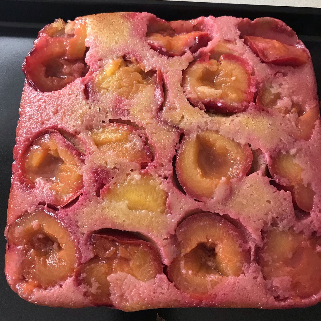 Plum upside-down cake