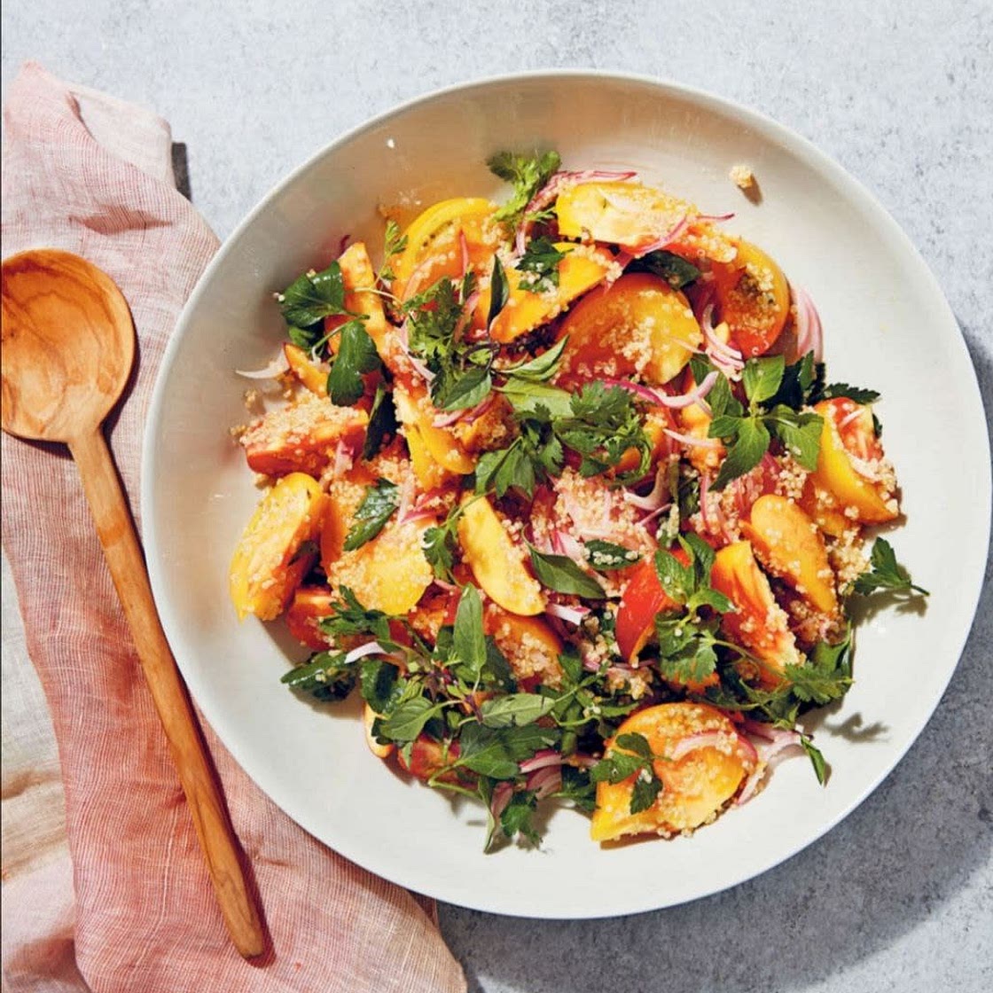 QUINOA TABBOULEH WITH NECTARINES AND HEIRLOOM TOMATOES