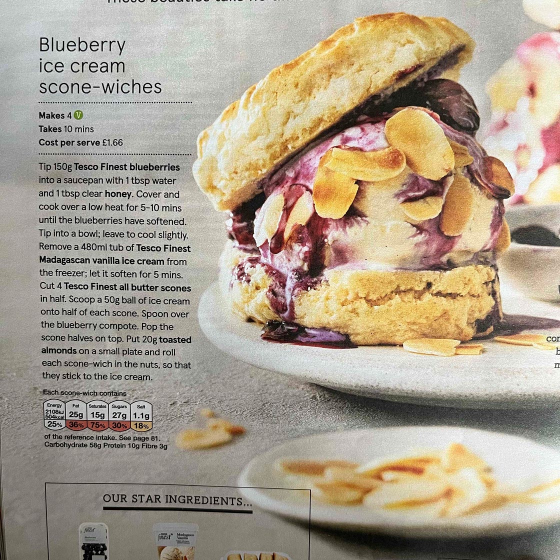Blueberry ice cream scones