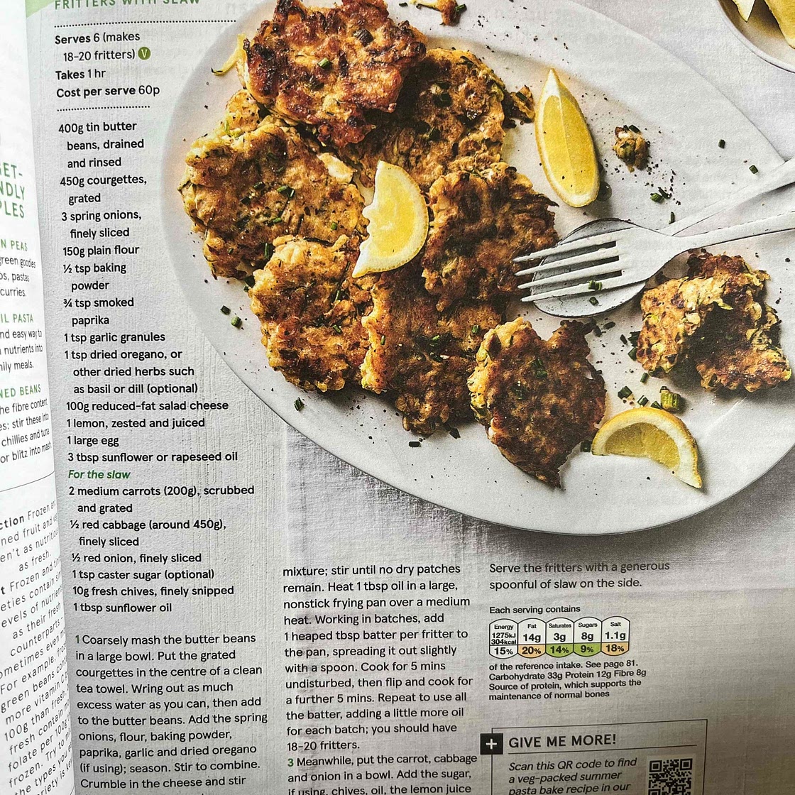Butter bean and courgette fritter