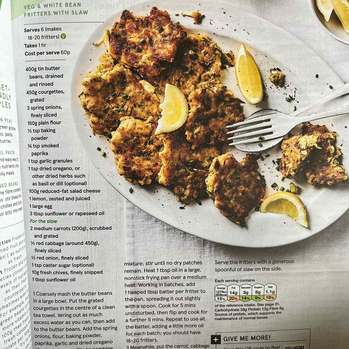 Butter bean and courgette fritter