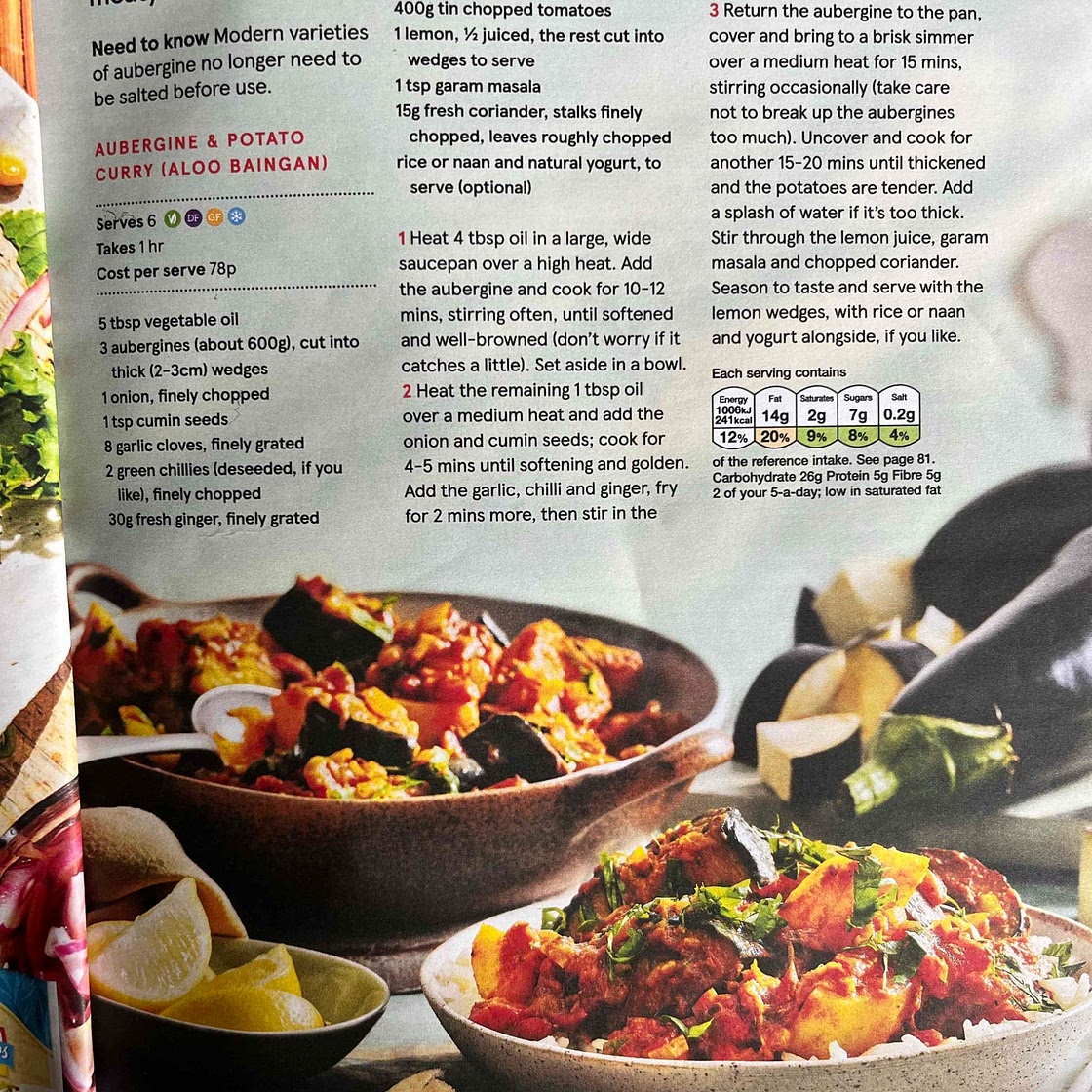 Aubergine and Potato Curry
