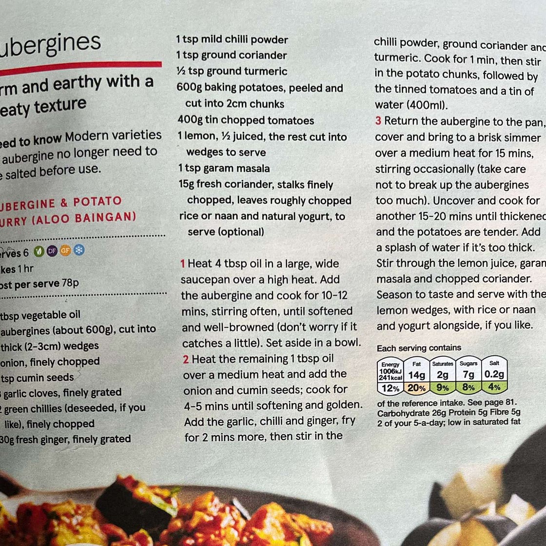 Aubergine and Potato Curry