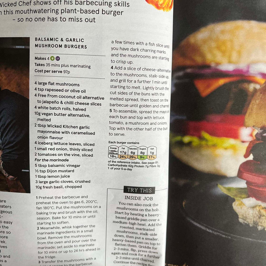 Balsamic & Garlic mushroom burger