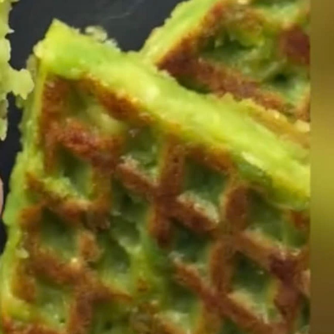 Cheesy Pea Waffles