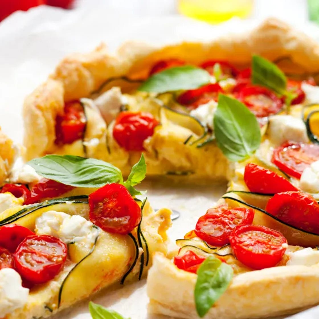 Quiche courgettes - tomates allégée