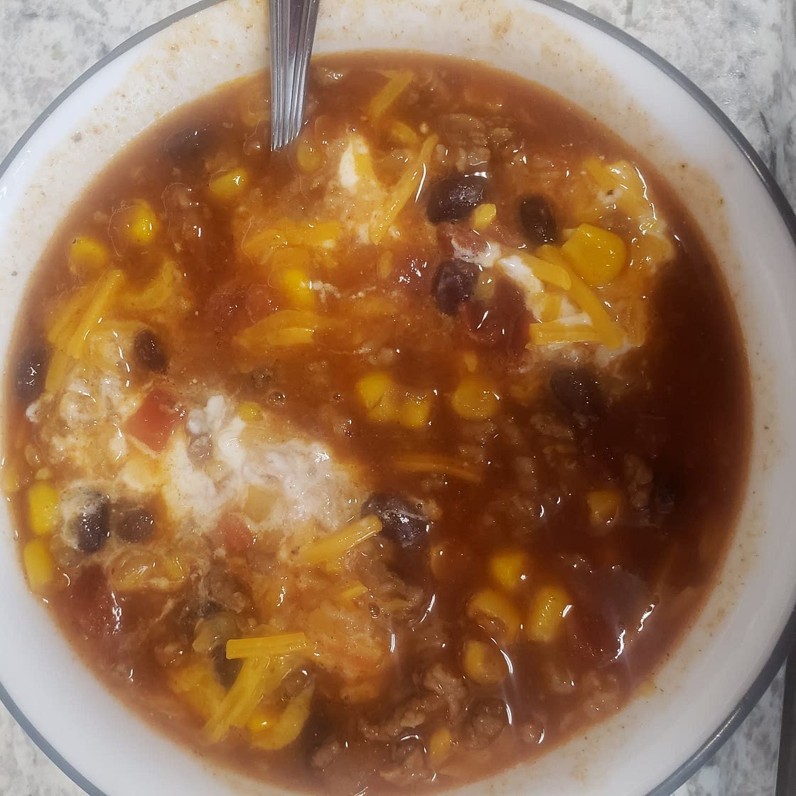 Beefy Mexican Rice Soup