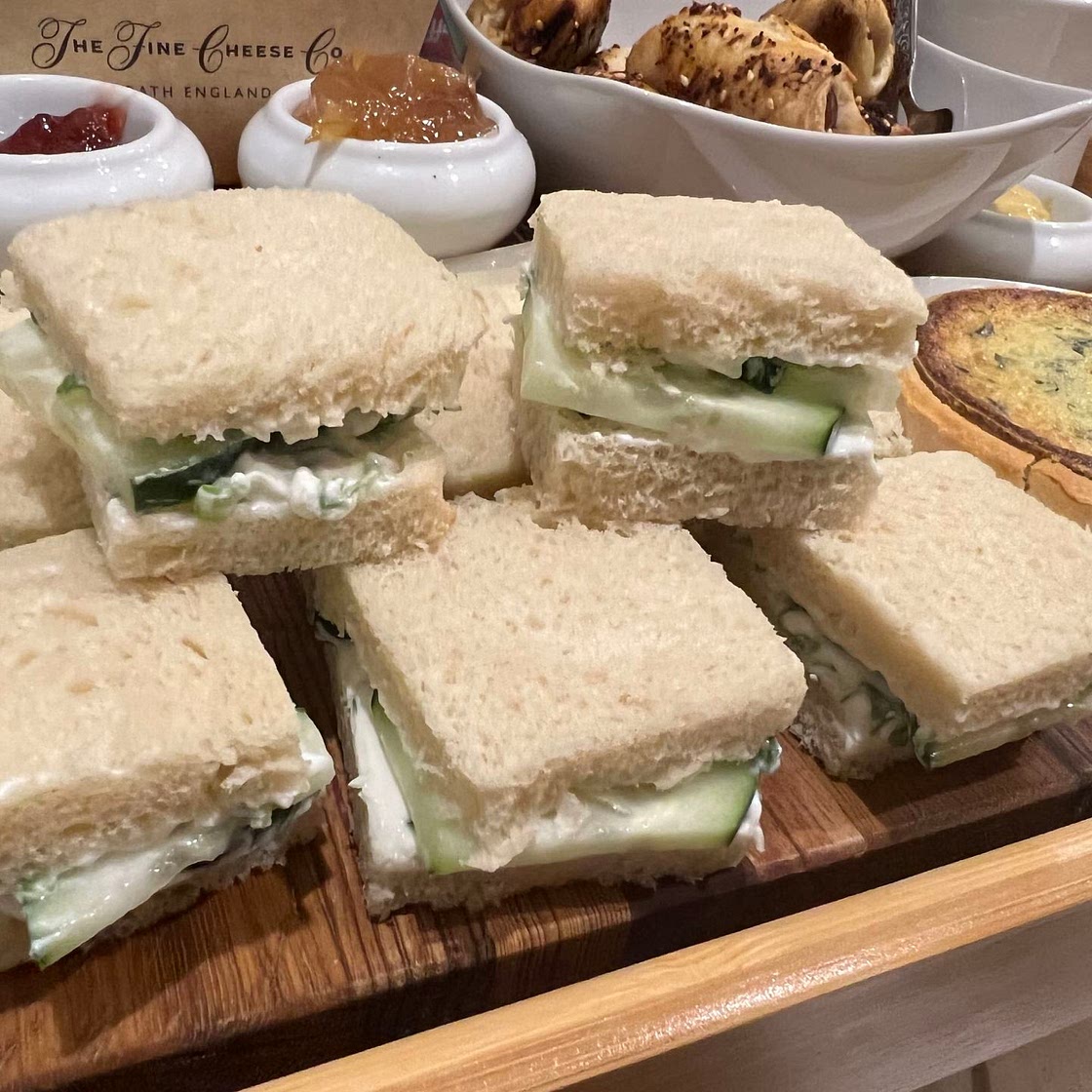 Cucumber Tea Sandwiches with fresh green onion