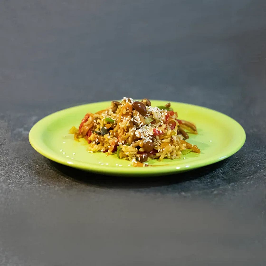 Tasty Rice with vegetables and soy sauce
