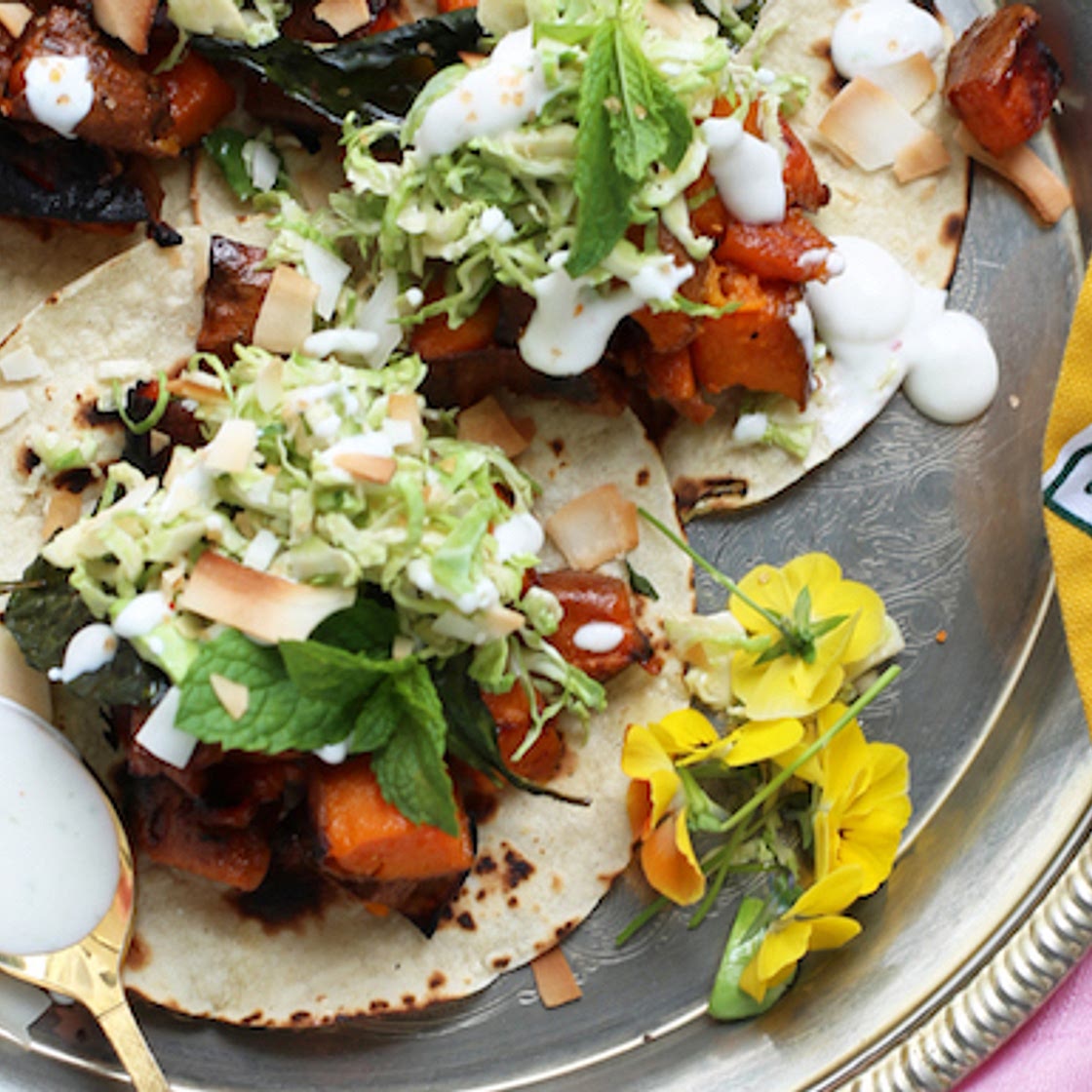 Sweet Potato and Crispy Kale Tostadas Recipe