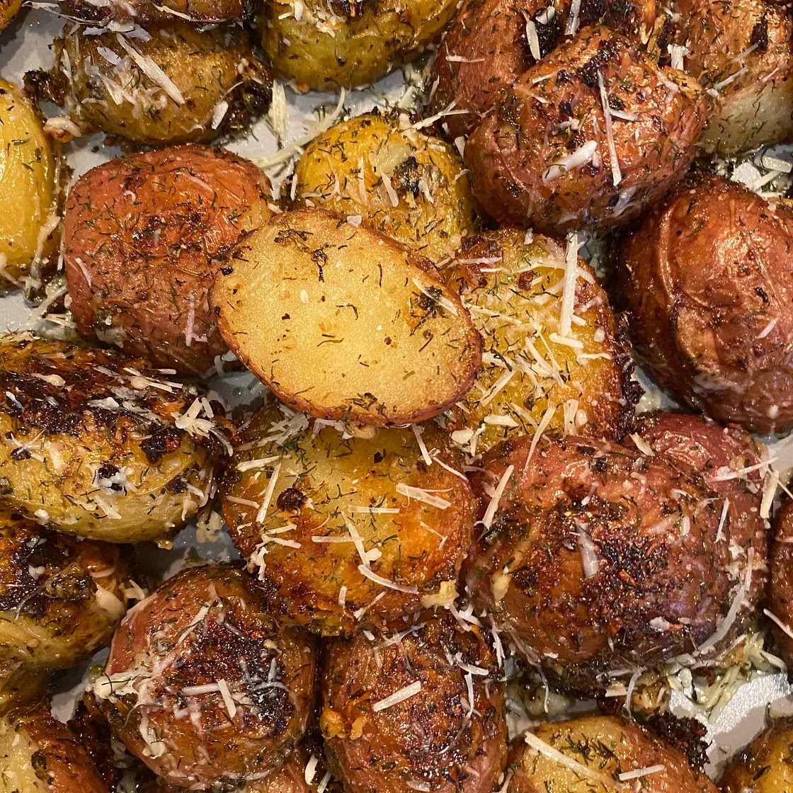 garlicky dill crispy potatoes 