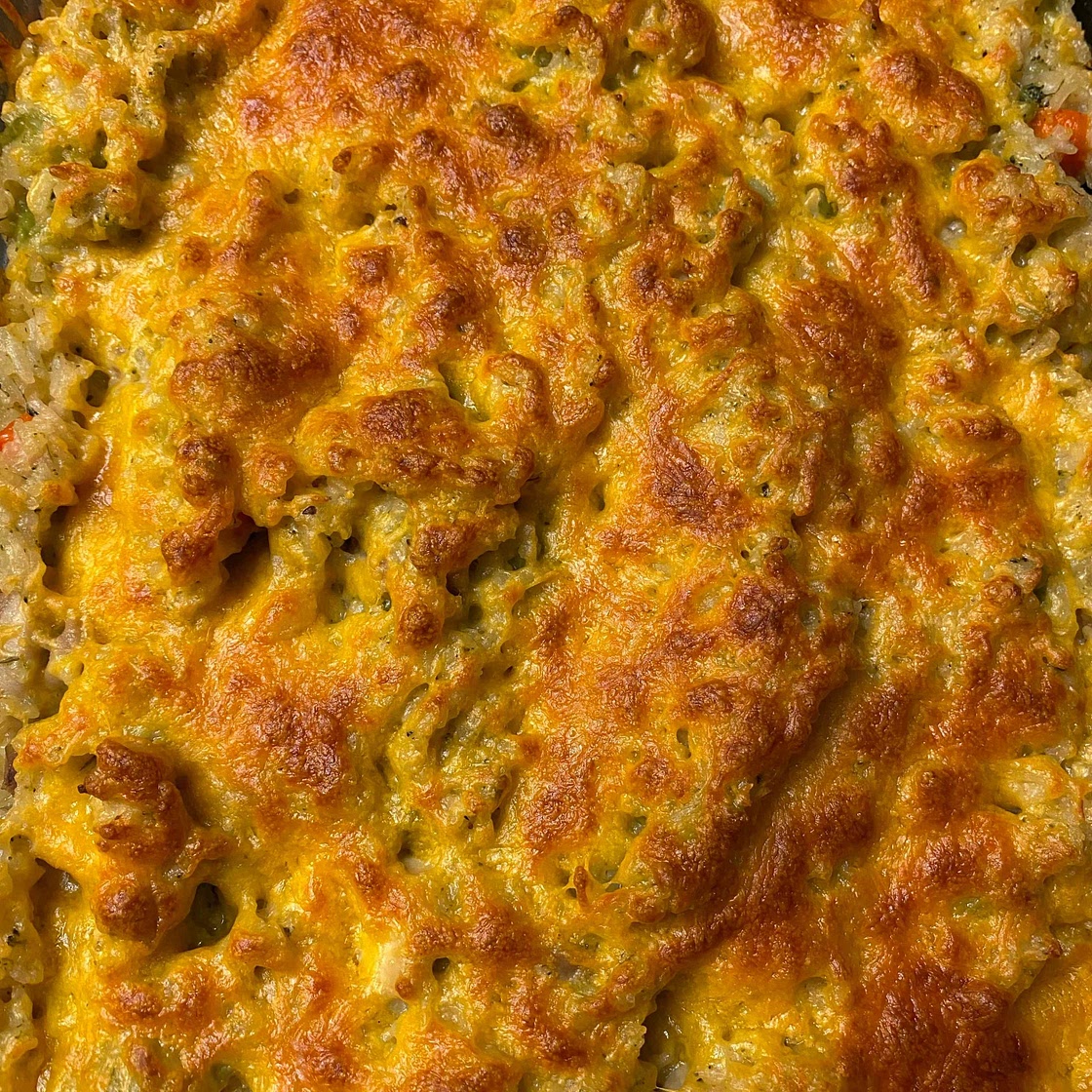 Broccoli Cheddar Chicken and Rice Casserole