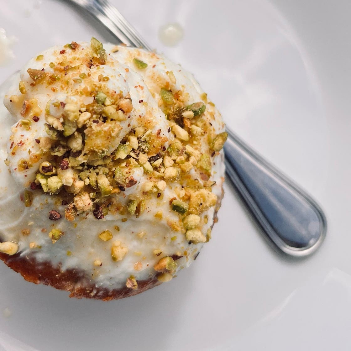 Pistachio, rose & honey cakes
