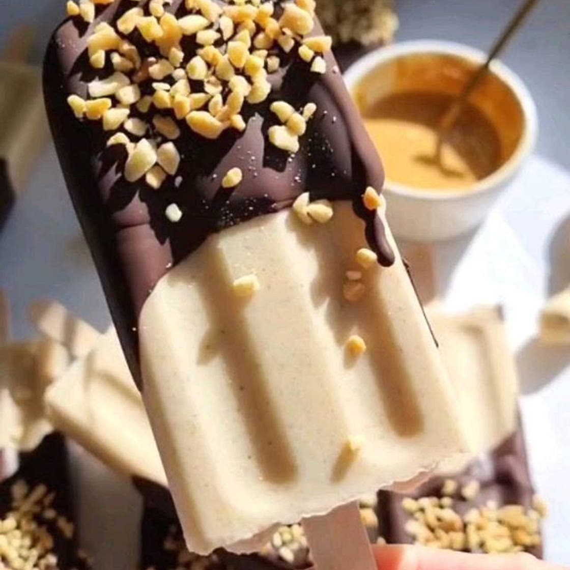 Bookmark these Peanut Butter Popsicle for a quick frozen treat 🖐 Follow for more Vegan Baking Recipes⁠ .⁠ INGREDIENTS⁠ .⁠ ▢¾ cup Peanut Butter⁠ ▢1 tablespoon Chia Seeds⁠ ▢1 ½ cup Canned Coconut Milk - shake before opening⁠ ▢¼ cup Maple Syrup - or sugar-fr