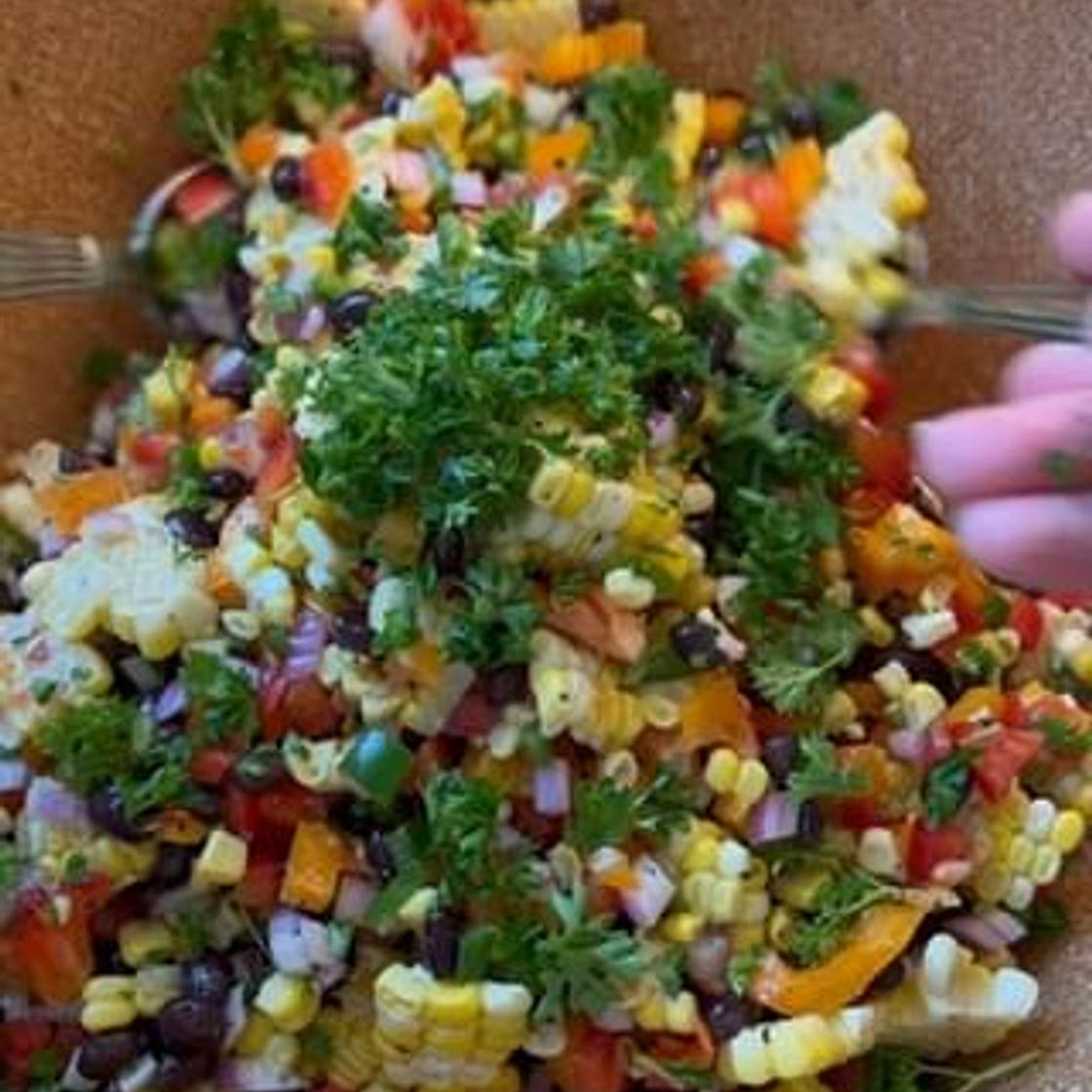 Quick and Easy Cowboy Caviar… this salad is 🔥! Introduced to me by my son, who is a great cook himself, originated in Texas in the 40’s, and we have changed it a bit to make it our own, and the result was amazing! Basically, combine anything you have in t