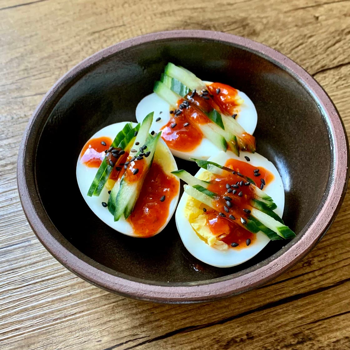 Spicy Eggs with Korean Hot Sauce
