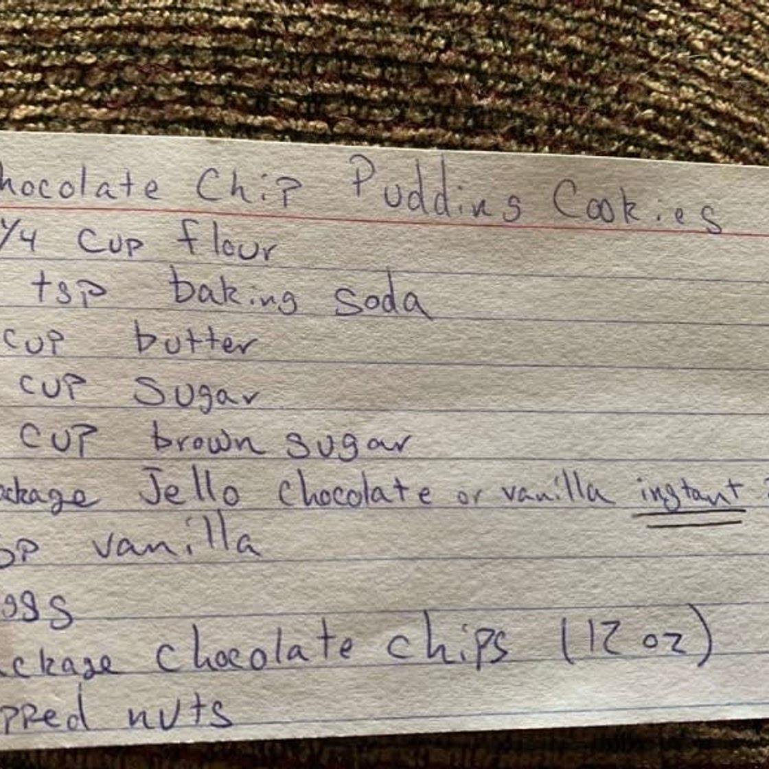 Grandma Donna’s Chocolate Chip Pudding Cookies