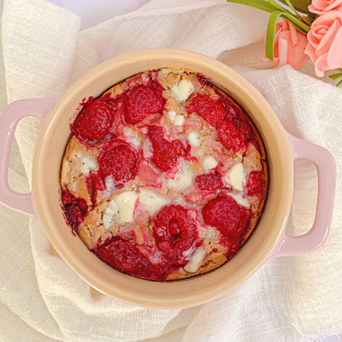 Raspberry White Chocolate Baked Oats